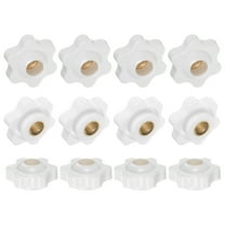 Uxcell 12Pack 6 Star Knobs 1/4"-20 Female Thread Through Hole Brass Handles White 25mm