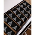 thumbnail image 3 of Christmas Tree Black Stair Treads for Wooden Steps Indoor Runner Rug Carpet, Snowflakes Shining Xmas Tree 15 Pieces Peel and Stick Staircase Step Treads Covers Washable Throw Door Mats, 30"x8", 3 of 7