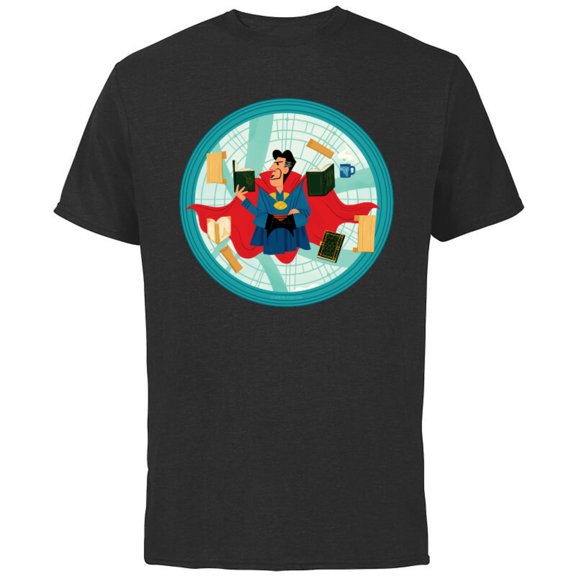 Marvel Spider-Man: No Way Home Doctor Strange Cartoon - Short Sleeve Cotton T-Shirt for Adults - Customized-Black