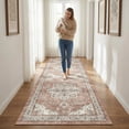 thumbnail image 4 of Wondiair 2x7 Terracotta Washable Runner Rug, Vintage Persian Non-Slip Low Pile Rug for Hallway, Kitchen and Entryway, 4 of 8
