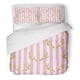thumbnail image 1 of Juego de Ropa de Cama ABPHQTO 3 Piezas Patrón Asta de Ciervo Plateado Sobre Raya Rosa Tamaño Twin, 1 of 1