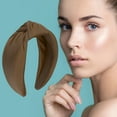 thumbnail image 2 of Unique Bargains 1 Pc Solid Tie Wide Headbands for Women Brown, 2 of 6