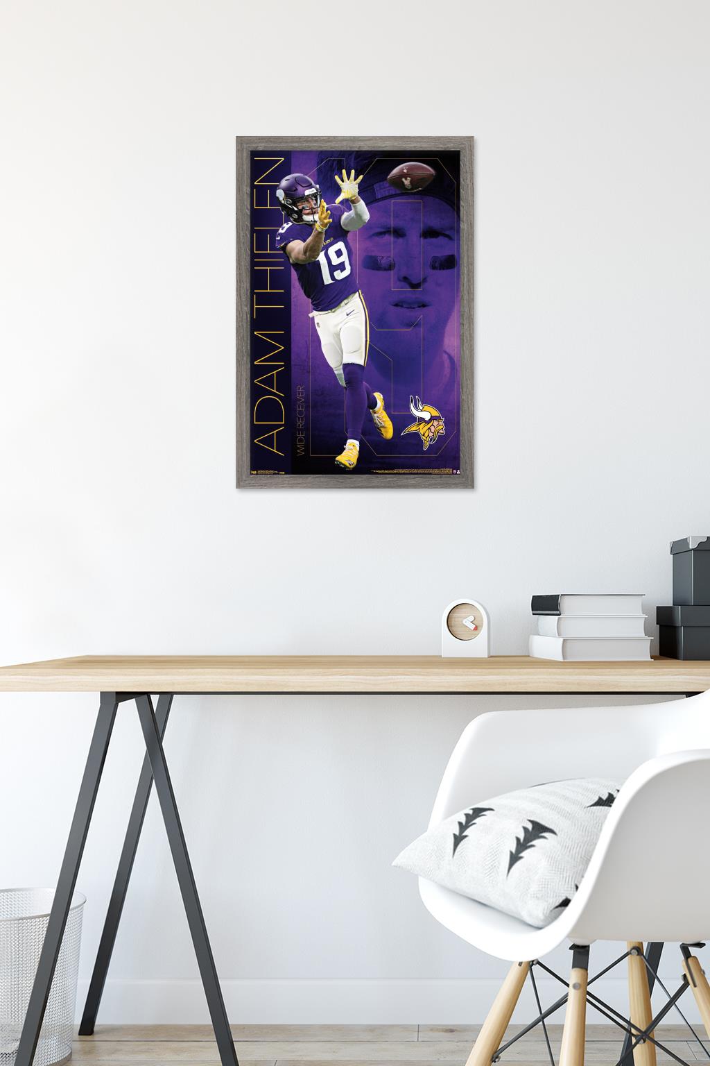 NFL Minnesota Vikings - Adam Thielen 19 Wall Poster, 14.725" x 22.375", Framed