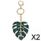 thumbnail image 1 of Llavero portátil,Llavero De Hoja De Moda Planta De Fiesta De Cumpleaños De Metal,Llaveros Llavero Suministros para fiestas de verano Regalos,Llavero lindo Llaveros dorados Anillo para 2 piezas, 1 of 8