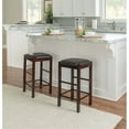 thumbnail image 2 of Linon Tifton Set of 2 25" Backless Wood Faux Leather Counter Stools in Espresso, 2 of 9