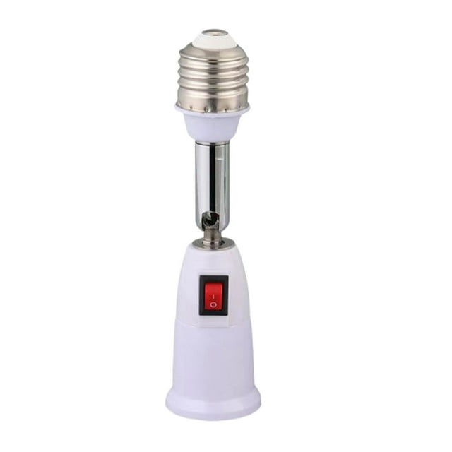 Injueey Adaptador de bombilla E27, accesorios de iluminación ajustables E27 para lámpara, soporte resistente al fuego, dirección del Electrodomésticos 1 a 1 con interruptor