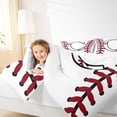thumbnail image 4 of Homewish Boys Sport Baseball Full Size Comforter Sets, Initial C Letter Bedding Comforter Set, Chic Stripes Abstract Reversible Bedding Sets, Breathable Home Decor, 3 Pieces, 4 of 8