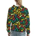 thumbnail image 7 of Lsque Pineapple Fruit Colorful Pattern Casual Women's Hoodie,Hooded Sweatshirt with Kangaroo Pocket,Pullover Hoodie with Eye-catching Drawstrings-Small, 7 of 7