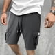 thumbnail image 5 of Pantalones Cortos de Carga de los Hombres con Cordón Sólido Cintura Deportivo Pantalones Cortos de Gimnasio con Bolsillos, Desgaste Casual de Toda la Temporada, 5 of 7