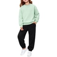 thumbnail image 2 of XAOFW Toddler Girl Outfits Long Sleeve Solid Color Sweatshirt Jogger Pants Little Girls Fall Winter Cozy Clothes Sets 2-3 Years, 2 of 4