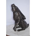 thumbnail image 3 of Nifao Rabbit Gazing Up Bronze Statue – Home Decor Sculpture, 8"L x 14"W x 16"H, 3 of 10