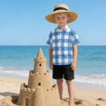 thumbnail image 6 of Dailycode Small Short Sleeve Button Down Shirts Navy White Gingham Casual Shirt 3-10 Years, 6 of 9