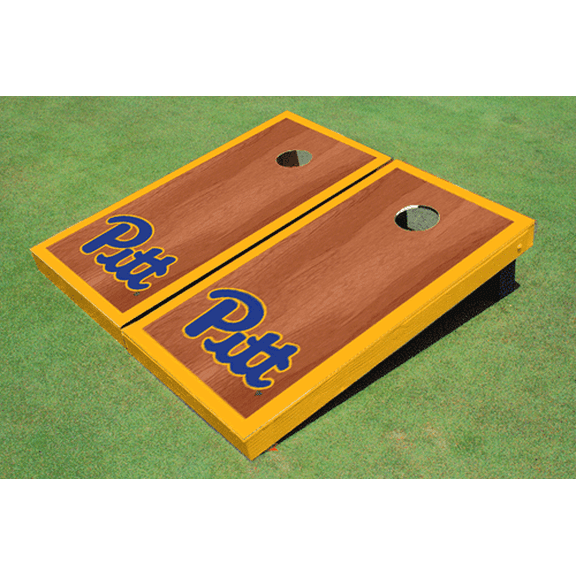 University of Pittsburgh Yellow Rosewood Matching Border Cornhole Boards