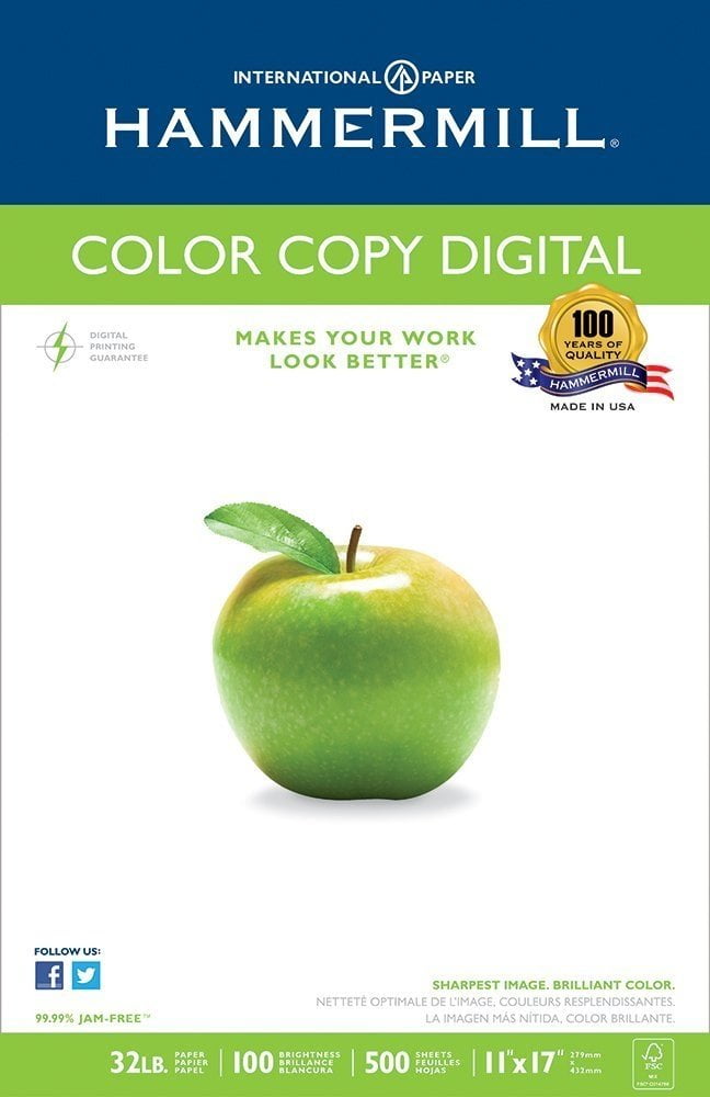 Color Copy Digital 100 Bright 28lb 500 ... Ledger 11 x 17 Hammermill Paper