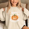 thumbnail image 5 of YUANxueke Boys & Girls Fleece Sweatshirt, Long Sleeve Cute Pumpkin Print Oversized Shirt, Casual Crewneck Loose Fit Pullover, 5 of 6