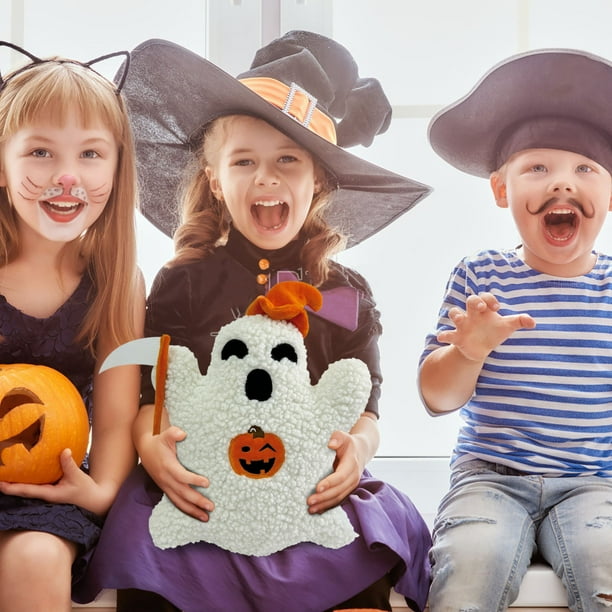 Almohada de Halloween con Fantasmas | Cojín decorativo para sofá, cama, sofá, silla | Material de felpa suave | Costura exquisita | Decoración divertida para el hogar | 1 Pieza | Opciones de 15,7