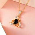 thumbnail image 5 of Shop LC Black Tourmaline Necklace for Women Love Knot 925 Sterling Silver 14K Yellow Gold Plated Jewelry Size 20" Ct 0.6 Valentines Day Gifts for Women, 5 of 6