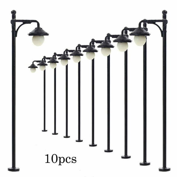 10Pcs Model LED Lamps 65mm Gauge H0 / 00 Light Street Lamps Railway Decor