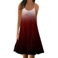 thumbnail image 2 of Kagetolytai Summer Dresses for Women 2024 Women's Summer Fashion Gradient Loose Splicing Casual Beach Tank Dresses Womens Summer Dresses Wine S, 2 of 5