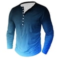 thumbnail image 2 of Mens Sweatshirt 2025 Mens Gradient Color Shirts Fashion Crew Neck Button Long Sleeve Pullover Tops Fall Printed Slim Fit Relaxed T Shirt, 2 of 4