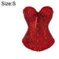thumbnail image 2 of Corsé deshuesado con cordones para mujer, corpiño, lencería, Bodyshaper, Top, corsé de princesa, negro y rojo, 2 of 7