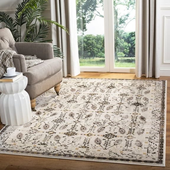 SAFAVIEH Serenity Blanche Floral Bordered Area Rug, Cream/Brown, 8'6" x 12'