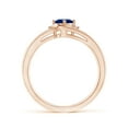 thumbnail image 2 of Angara Natural 0.6 Ct. Blue Sapphire with Diamond Side Stones Ring in 14K Rose Gold for Women (Ring Size: 3), 2 of 11