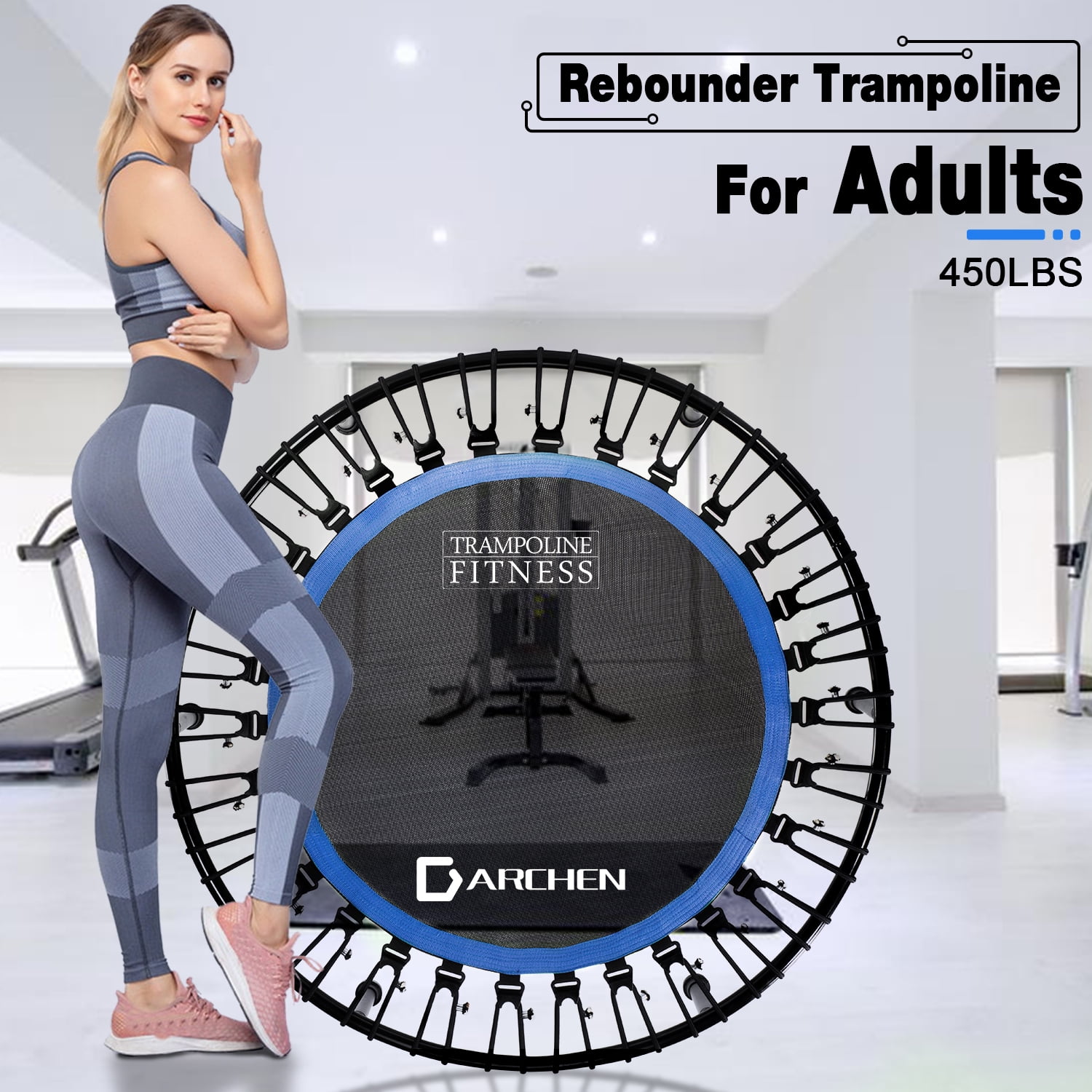 Darchen 450 lbs Mini Trampoline Indoor Rebounder 40 Inch Quiet Safely Cushioned Walmart