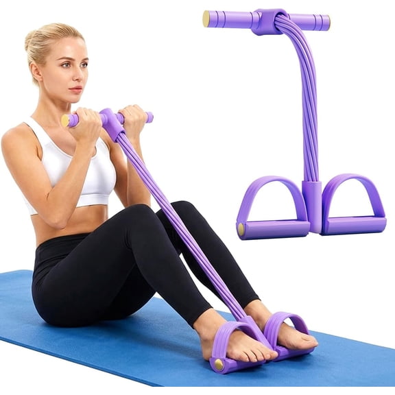 Pedal Resistance Band with Handles,Multifunctional Foot Pedal Elastic Exercise Stretch Fitness Tube Resistance Bands