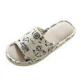 thumbnail image 3 of Summer Indoor Linen Unisex Slippers,Lightweight Household Open Toe Slippers, 3 of 5