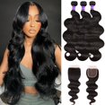 thumbnail image 1 of Paquetes de cabello con cierre feiyunpanda Body Wave 3 paquetes, 1 of 6