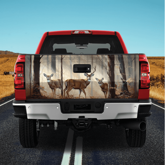 Lotusprinthandmade Hunting Deer In the Forest Tailgate Wrap 2 Sizes (24"x58")