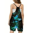 thumbnail image 4 of Odeerbi 5-14 Years Kids Girls Summer Jumpsuit Cute Butterfly Print Camisole Romper Casual Breathable Comfortable Overalls Bib Overall Shorts with Pockets, 4 of 5