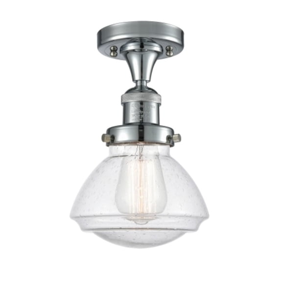 Innovations Lighting 517-1Ch Olean Olean 7" Wide Semi-Flush Ceiling Fixture - Chrome