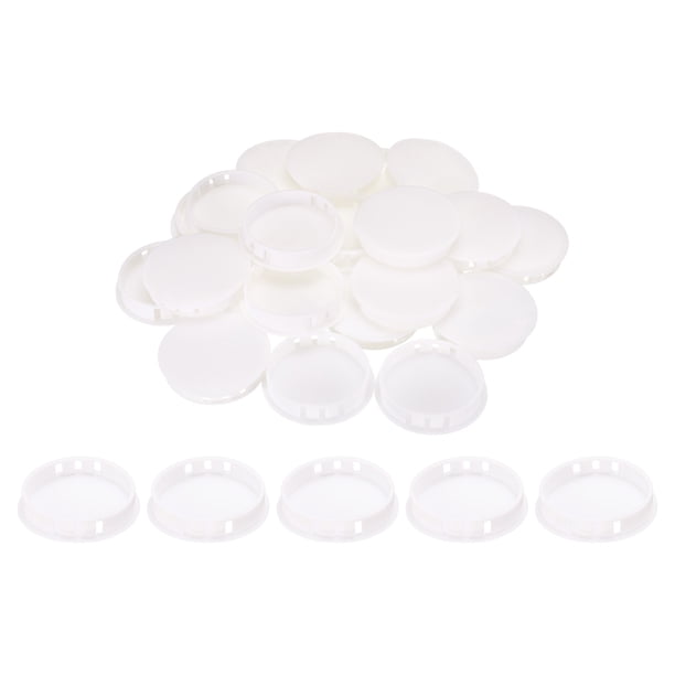 30pcs tapones de agujero de plástico de nylon, tapones de agujero de tornillo redondo de 2" (50mm) para muebles de cocina en blanco