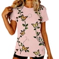 thumbnail image 3 of Uootdi Womens Tees Short Sleeve Crewneck Butterfly Print Relaxed Fit Casual Summer Vacation Everyday Outfits Gift, 3 of 7