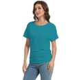 thumbnail image 5 of Women's Short Sleeve Boat Neck Dolman Top with Side Shirring, 5 of 6
