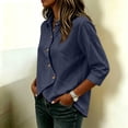 thumbnail image 6 of GaThRRgYP Tops for Women Trendy Summer Fall Women Fashion Casual Solid Color Lapel Button 3/4 Sleeve Cardigan Tops, 6 of 6