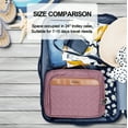 thumbnail image 6 of Travel Hanging Toiletry Bag for Women, Extra Large Makeup Bag, Holds Full-Size Shampoo, with Jewelry Organizer Compartment, Waterproof Cosmetic Bag, Toiletries Kit Set with Trolley Belt, Dark Purple, 6 of 14
