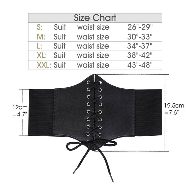 Jasgood Black Corset Waist Belt for Women, Wide Elastic Belt for Dresses, Women's, Size: 83cm
