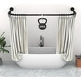 thumbnail image 5 of Shower curtain rod U/L shapd 29.5"x(59"-75") x29.5", adjustable shower curtain rod never rusts, curved shower curtain rod for bedroom, bathtub, closet, dressing room contains 24 hooks - black, 5 of 14