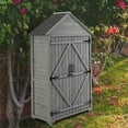 thumbnail image 2 of Outdoor Storage Shed, Garden Wood Shed, Outdoor Storage Cabinet with Shelves and Latch for Yard, Patio, Deck and Porch, 2 of 9