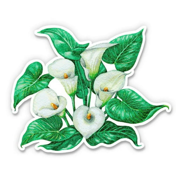 Calla Lily Watercolor - 3" Vinyl Sticker - For Car Laptop I-Pad Phone Helmet Hard Hat - Waterproof Decal