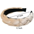 thumbnail image 5 of Women Velvet Puffy Spa Headband for Washing Face Makeup Skincare Head Band Girls Braided Cross Facial Hair Band (Light Brown), 5 of 6