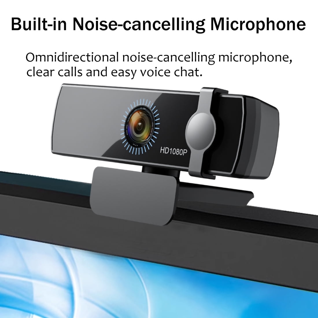 Facial Recognition Webcam for Windows 11/10, 1080P USB Computer Web Camera with Microphone, 120° Wide Angle View Webcam with Privacy Cover for PC/Laptop/Desktop Computer/Streaming