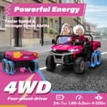 thumbnail image 5 of Joyracer 24V Ride on Toys, 2 Seater 6-Wheel UTV Car, 4WD Ride on Dump Truck for Big Kids with Trailer Remote Control, Pink, 5 of 10