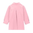 thumbnail image 4 of YOUYEDIAN Girls Cotton Linen Button Down Shirts Gauze Long Sleeve Shirt Collared Plus Size Blouses 2026 Summer Tops Clothing (Pink, 11-12 Years), 4 of 6