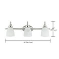 thumbnail image 2 of Globe Electric 23" Contemporary 3-Light LED Satin Nickel Vanity Light with Alabaster Glass Shades, 2 of 9
