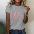 thumbnail image 2 of VKOYWKM Women's Heart Print Tees Valentines Day T-Shirts Short Sleeve Loose Fit Holiday Tops Spring T-Shirt Casual Crew Neck Romantic Valentine T-Shirts, 2 of 6