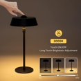 thumbnail image 4 of Lampe de Table sans Fil LED lampe de chevet en métal rechargeable (Noir), 4 of 4